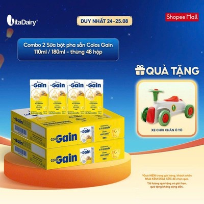 [COMBO 2 THÙNG 48 HỘP] Sữa uống dinh dưỡng Colos Gain 110ml/180ml - Hỗ trợ tăng cân, giúp tăng cường đề kháng