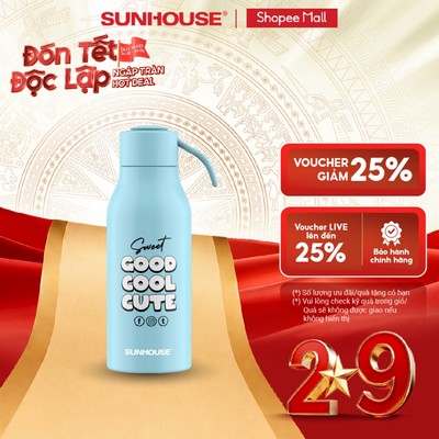 BÌnh giữ nhiệt school 400ml Sunhouse KS-TU400SB/ KS-TU400SP - Inox 304 - Giữ nhiệt lên đến 10h