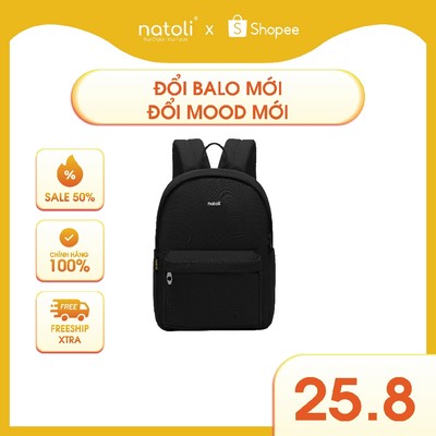 Balo đi học nam nữ thương hiệu NATOLI nhiều ngăn chống nước tốt - Basic Backpack B2