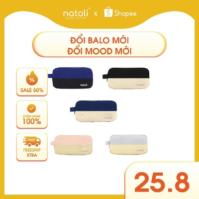 Bóp viết nhiều ngăn NATOLI, hộp bút cute chống nước đựng bút đa năng - BST Simple Duo Pen Case T23