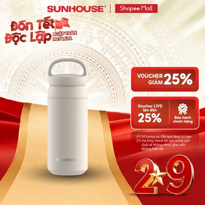 Bình giữ nhiệt Easy Go 350ml Sunhouse KS-TU350EW - Inox 304 an toàn - Giữ nhiệt đến 8h