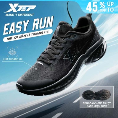XTEP Easy run Giày thể thao nam thoáng khí mùa hè, mẫu mới năm 2026, giày chạy bộ nhẹ và thoáng khí, giày giảm chấn