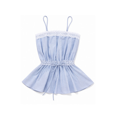 TUBYCATU Đầm Hai Dây Phối Ren Dáng Xòe Rút Eo Ciara Linen Nữ Tính Sang Trọng