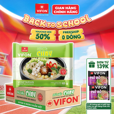 [VOUCHER HOT 10%] Thùng 30 gói Hủ Tiếu Chay VIFON 65g /gói