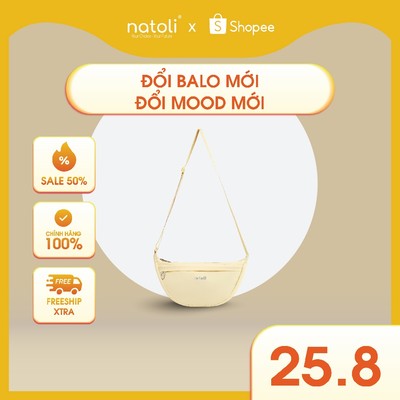 Túi đeo chéo nữ hình bán nguyệt NATOLI túi bánh bao chần bông vải dù nhăn chống nước tốt-Soft Touch Crossbag T26