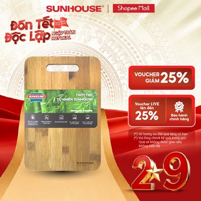 Thớt tre tự nhiên SUNHOUSE KS-CH3020B