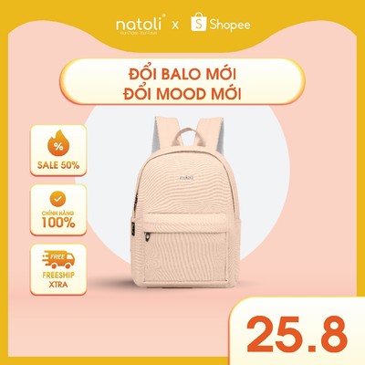 Balo đi học nữ cute NATOLI nhiều ngăn chống nước cao cấp - Basic Backpack B2