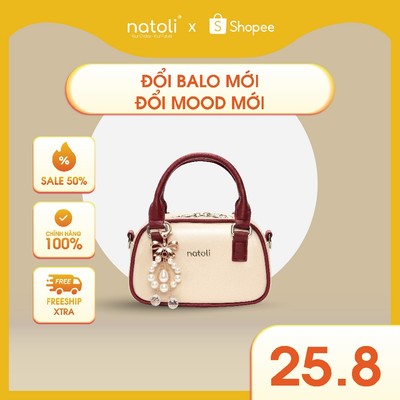 Túi đeo chéo da nam nữ NATOLI, túi xách cầm tay nam nữ chống nước cao cấp BST Color-Block Crossbody Bag T39