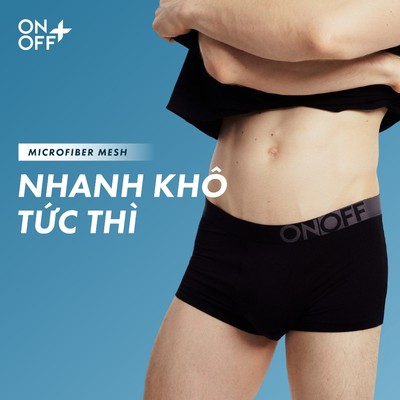 ONOFF TRAINING | Quần lót thể thao, tập luyện nam dáng trunk siêu nhẹ chỉ từ 30g Microfiber mesh mảnh mềm mịn thoáng khí