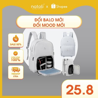 Balo máy ảnh, balo camera chống nước NATOLI, nhiều ngăn đựng laptop đi du lịch BST Durable Premium Camera Backpack B29