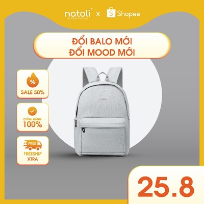 Balo nam nữ đi học chống nước thương hiệu NATOLI nhiều ngăn kháng nước tốt - Basic Backpack B2