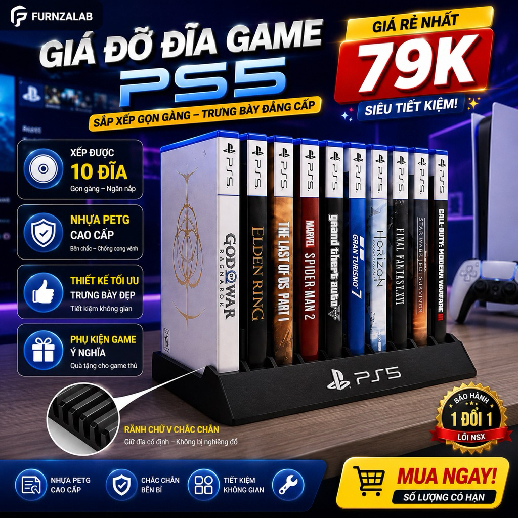 [ RẺ NHẤT ] Khay Đựng Đĩa Game PS5/PS4 Giá Đỡ Game XBOX, PLAYSTATION, Kệ Lưu Trữ Game Gọn Gàng