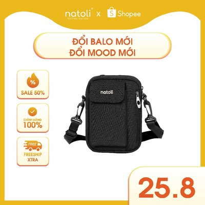 Túi đeo chéo nam nữ thương hiệu NATOLI chất vải canvas đi học đi chơi nhỏ gọn - Street Crossbag T1