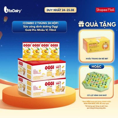 [COMBO 2 THÙNG 24 HỘP] Sữa uống dinh dưỡng Oggi Gold Pro Nhiều Vị hỗ trợ hấp thu, tiêu hóa - Hộp 110ml