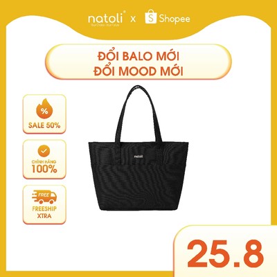 Túi tote nữ thương hiệu NATOLI chất vải canvas nhiều ngăn chống nước tốt - BST Elegant Chicbag T4