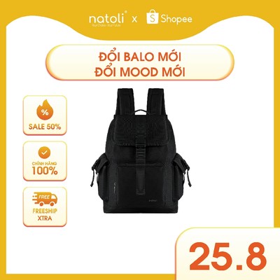 Balo nam nữ học sinh NATOLI dây rút thời trang chống nước cao cấp BST Buckle Flap Backpack B31