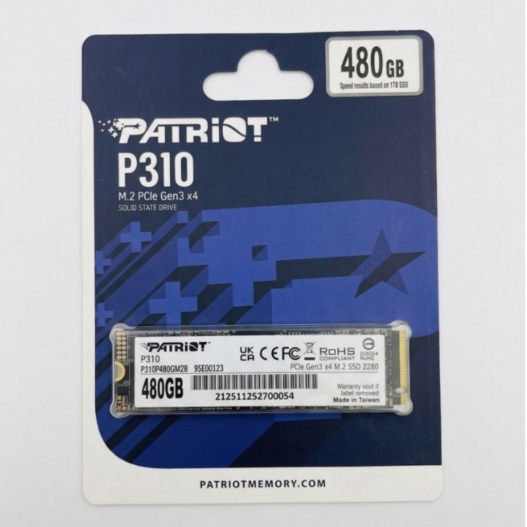 Ổ Cứng SSD Patriot P310 480GB / PCIe Gen3x4 M.2 2280 | Mới (Bảo Hành 36 Tháng)