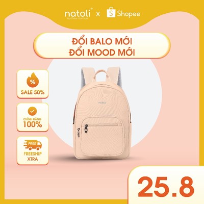 Balo nữ thời trang NATOLI cute, hàn quốc, đi học, nhiều ngăn BST Dreamy Teddy Bear School Backpack B16