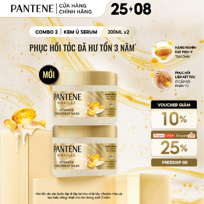 Combo 2 Mặt Nạ Ủ Tóc Chuyên Sâu PANTENE Miracles Phục Hồi Liên Kết Tóc - Hộp 300MLx2