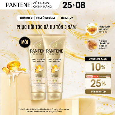 Combo 2 Kem Ủ Tóc Serum PANTENE Miracles Phục Hồi Liên Kết Tóc - Tuýp 180MLx2