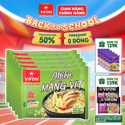 [VOUCHER HOT 10%] Combo 5 Gói Miến Măng Vịt/Miến Sườn Heo/Miến Lẩu Thái - Hương Vị Đậm Đà, 58g/Gói