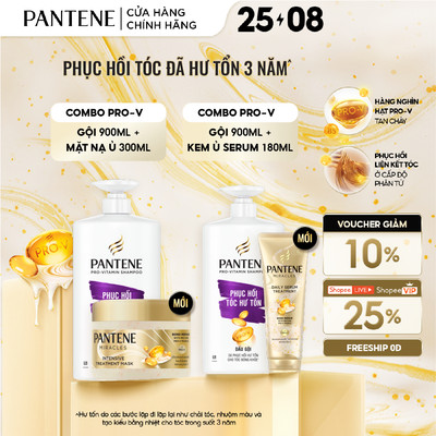 Combo 2 Dầu Gội Và Serum/ Dầu Gội Và Mặt Nạ Ủ Tóc PANTENE Miracles Phục Hồi Liên Kết Tóc 900ML+300ML/180ML