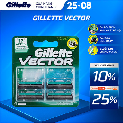 Lưỡi Dao Cạo Gillette Vector - Hộp 4 Lưỡi