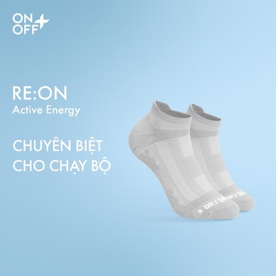 RE:ON | Tất thể thao running cổ thấp cấu trúc dệt lưới thoáng khí, chun ôm bàn chân ONOFF - 15AE26A550