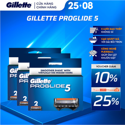 [V] - Combo 3 Hộp Lưỡi Dao Cạo GILLETTE Proglide 5 - Hộp 2 lưỡi