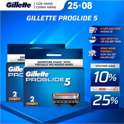 [V] - Combo 2 Hộp Lưỡi Dao Cạo GILLETTE Proglide 5 - Hộp 2 lưỡi