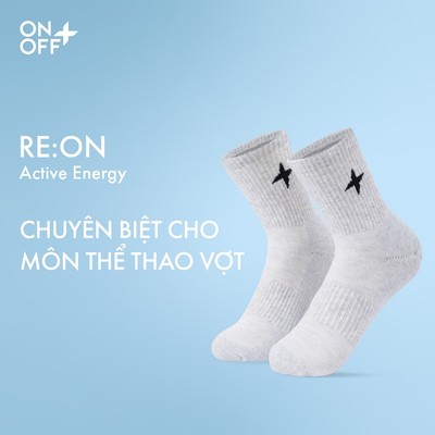 RE:ON | Tất thể thao racket unisex cổ trung RE:ON dành cho các môn vợt pickelball, cầu lông, tennis..ONOFF 15AQ26A552
