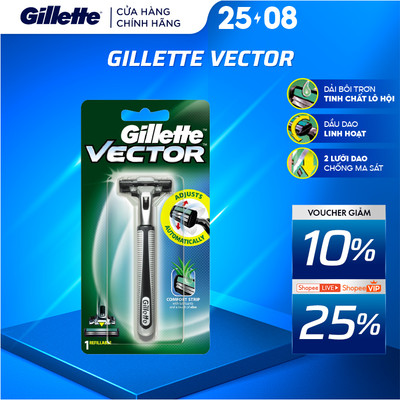 Dao Cạo Râu Gillette Vector - 1 Cán 1 Lưỡi Dao Cạo