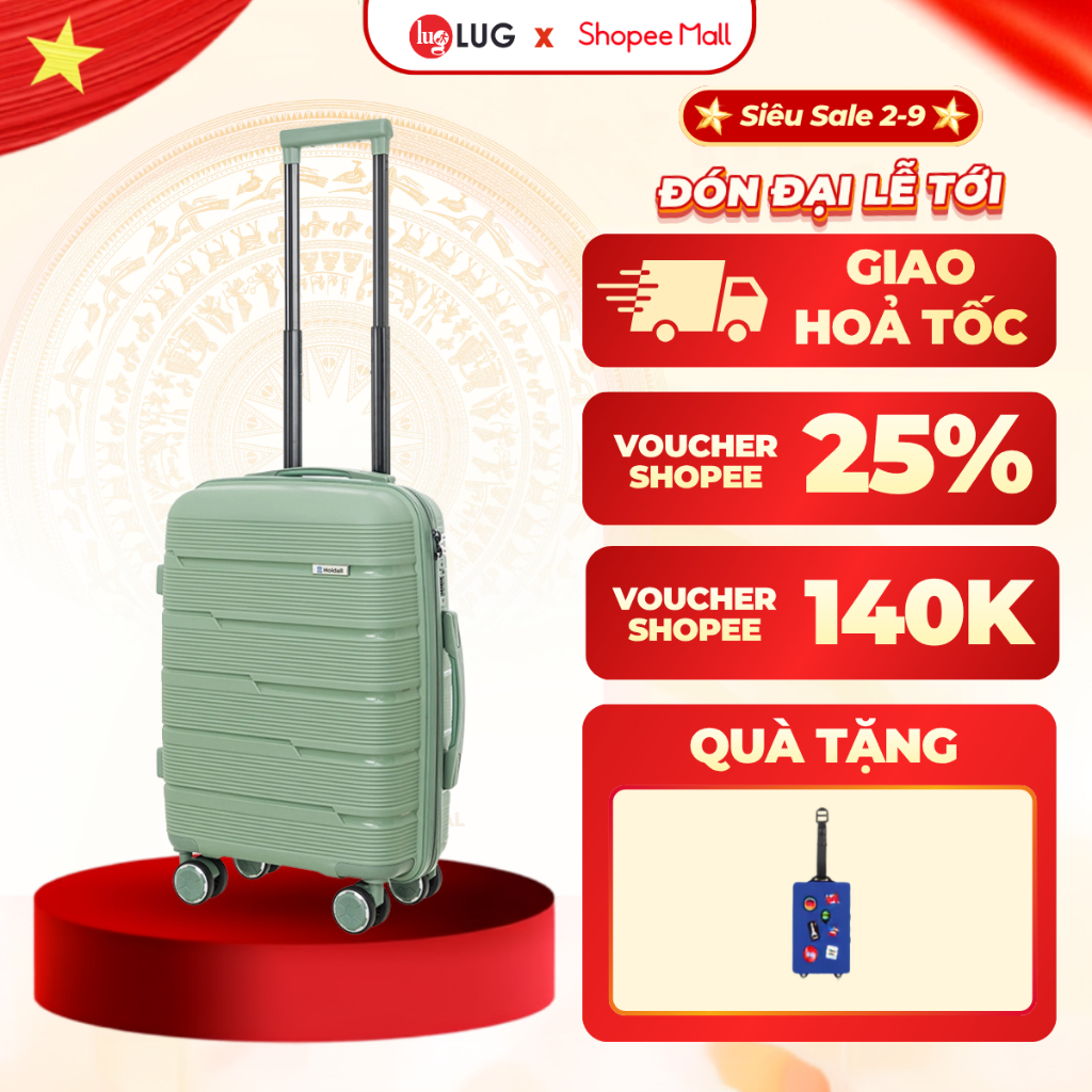 [Chương trình Shopee] Vali Kéo LUG Holdall MP809 - Size 20 - Nhựa PP chống bể vỡ, Khoá Số Bảo Mật An
