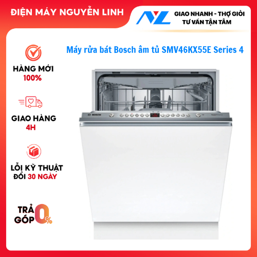 Máy rửa bát Bosch âm tủ SMV46KX55E Series 4