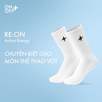 RE:ON | Tất thể thao racket unisex cổ cao RE:ON dành cho các môn vợt pickelball, cầu lông, tennis.. ONOFF 15AR26A553