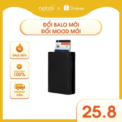 Ví da nam thông minh Thương hiệu Natoli dáng đứng, gập đôi, đựng thẻ cao cấp BST Ryder Wallet V9