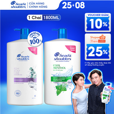 [LS] Dầu Gội Sạch Gàu HEAD & SHOULDERS Bạc Hà Mát Lạnh/ Giảm Ngứa Da Đầu - Chai 1800ML