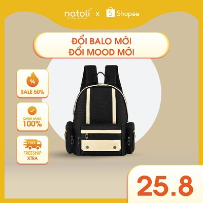 Balo đi học nam nữ nhiều ngăn NATOLI nhiều ngăn bí mật cao cấp BST Fashion Stripe Backpack B33
