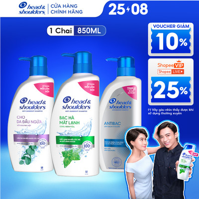 [LS] Dầu Gội Sạch Gàu HEAD & SHOULDERS Bạc Hà/ Giảm Ngứa Da Đầu/ Hương Chanh/ Sạch Sâu/ Làm Sạch Vi Khuẩn Chai 850ML