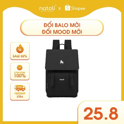 Balo laptop chống sốc NATOLI nhiều ngăn, đựng laptop, đi học chống nước cao cấp - BST Modern Flap Backpack B23