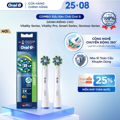 [LS] [CHÍNH HÃNG 100%] COMBO 2-4-6 Đầu Bàn Chải Điện Thay Thế ORAL B, BH 1 ĐỔI 1, Chuyển Động 3 Chiều, Chống Nước iPX7