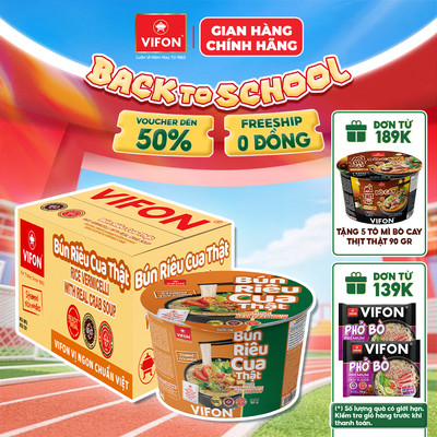 [VOUCHER HOT 10%] Thùng 12 Tô Bún Riêu Cua VIFON 85gr – Bún Riêu Ăn Liền Riêu Cua Thật Đậm Đà, Tiện Dụng