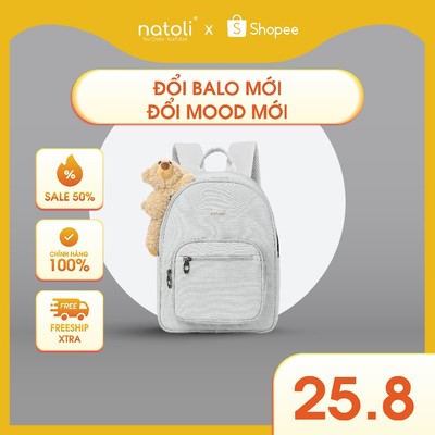 Balo gấu bông nữ thời trang NATOLI cute, hàn quốc, đi học BST Dreamy Teddy Bear School Backpack B16