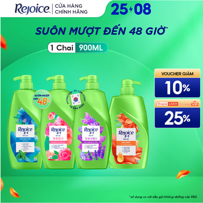 [LS] Dầu Gội REJOICE Siêu Mượt/Hoa Hồng Jeju/Lavender Hàn Quốc/Giảm Ngứa Da Đầu/Nước Hoa Mẫu Đơn-Chai 900ML