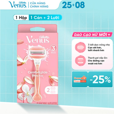 [LS] Dao Cạo Nữ GILLETTE Venus Hương Hoa Trà Trắng White Tea - Hộp 1 Cán 2 Lưỡi dao cạo