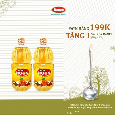 {Đơn 199k tặng vá inox } Combo 2 chai Dầu Ăn Món Ngon 1.7 lít ( 2 chai x 1.7 lít)