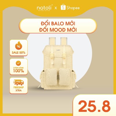 Balo nhiều ngăn đi học nam nữ Thương hiệu NATOLI kháng nước cao cấp - WOLFI BACKPACK B7