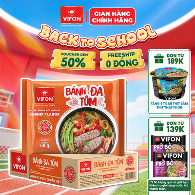 [VOUCHER HOT 10%] Thùng 30 Bánh Đa Tôm VIFON 60gr / Gói