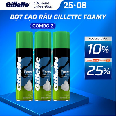 [LS] Combo bọt cạo râu GILLETTE Foamy Hương Chanh / Hương Bạc Hà - Chai 175G
