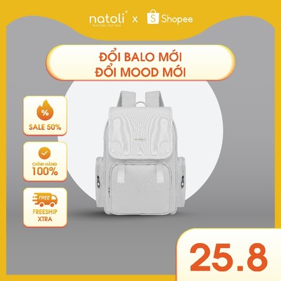 Balo đựng laptop vuông NATOLI chống nước, nhiều ngăn đi học cao cấp BST Everyday Utility Backpack B19